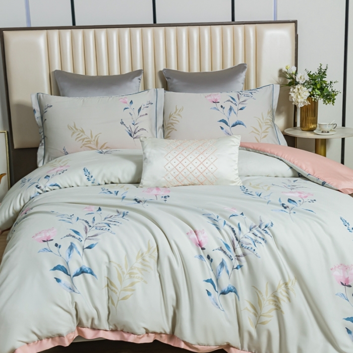 91家纺网 家纺一手货源 找家纺 氧家 2025新款60s莱塞尔天丝四件套 沐夏