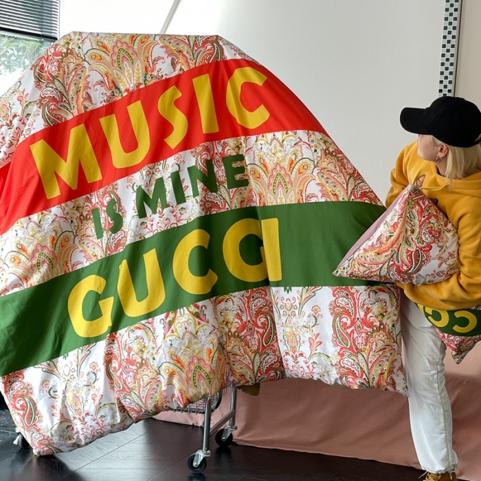 91家纺网 家纺一手货源 找家纺 （总）花沐 2023新款 双面全棉纯棉轻奢风平网印花四件套