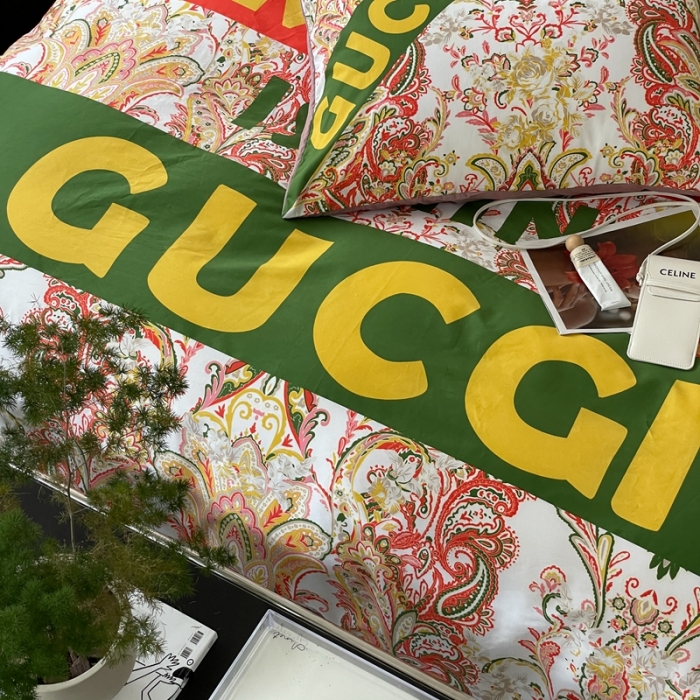 91家纺网 家纺一手货源 找家纺 （总）花沐 2023新款 双面全棉纯棉轻奢风平网印花四件套