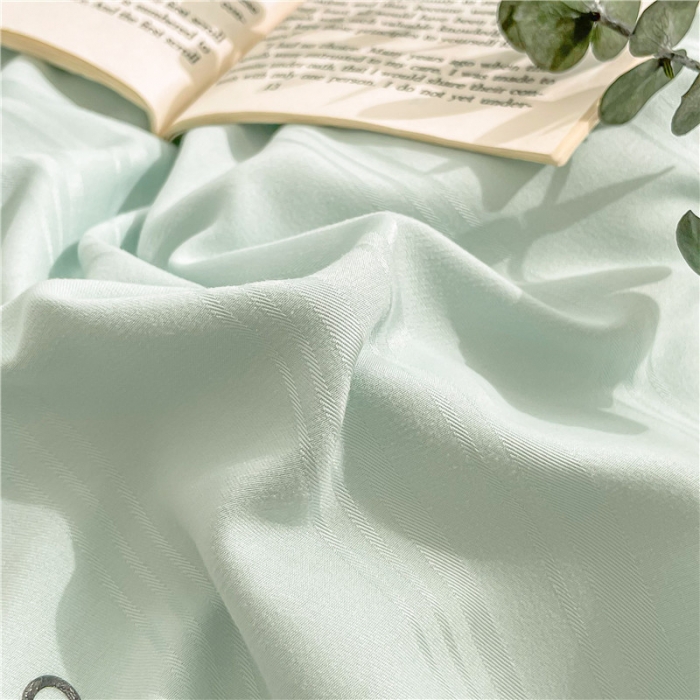 91家纺网 家纺一手货源 找家纺 眠优居 2023新款60磨毛缎纹大豆纤维被春秋冬被 缎纹-薄荷绿