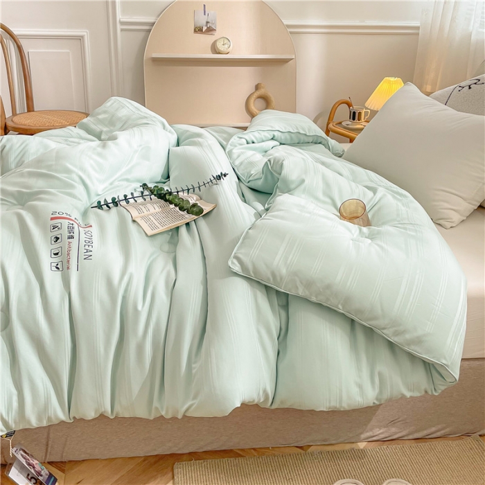 91家纺网 家纺一手货源 找家纺 眠优居 2023新款60磨毛缎纹大豆纤维被春秋冬被 缎纹-薄荷绿