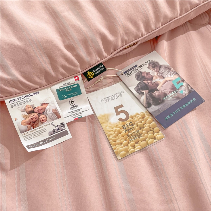 91家纺网 家纺一手货源 找家纺 眠优居 2023新款60磨毛缎纹大豆纤维被春秋冬被 缎纹-豆沙