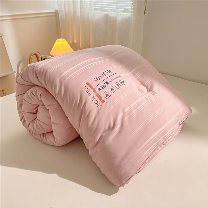 91家纺网 家纺一手货源 找家纺 眠优居 2023新款60磨毛缎纹大豆纤维被春秋冬被 缎纹-豆沙