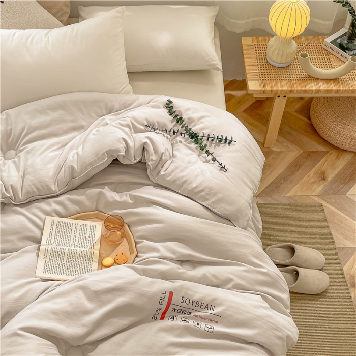 91家纺网 家纺一手货源 找家纺 眠优居 2023新款60磨毛缎纹大豆纤维被春秋冬被 缎纹-灰