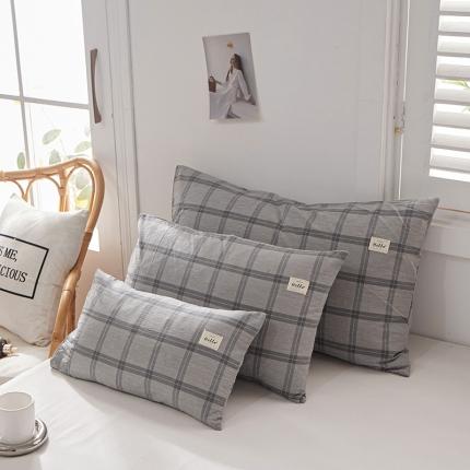 （总）眠优居 全棉色织水洗棉日系枕套【口袋枕】