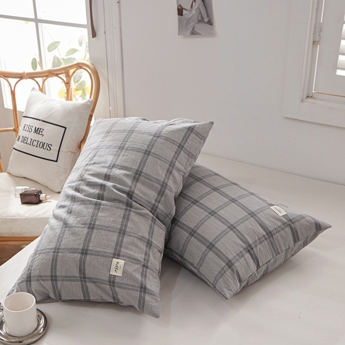 91家纺网 家纺一手货源 找家纺 （总）眠优居 全棉色织水洗棉日系枕套【口袋枕】