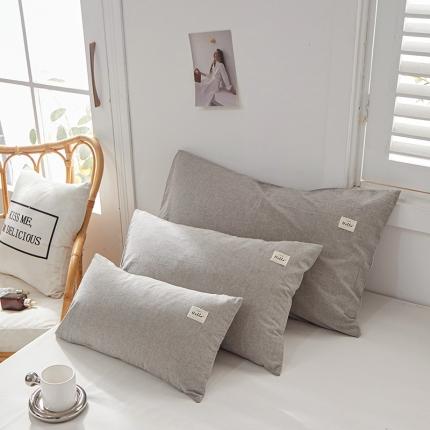 眠优居 全棉色织水洗棉日系枕套【口袋枕】 冰山灰 (日系枕)