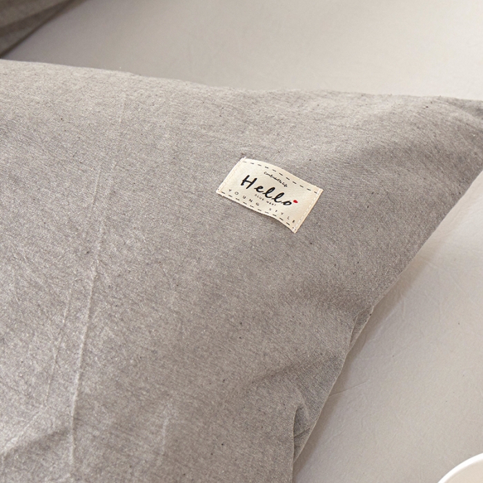 91家纺网 家纺一手货源 找家纺 眠优居 全棉色织水洗棉日系枕套【口袋枕】 冰山灰 (日系枕)