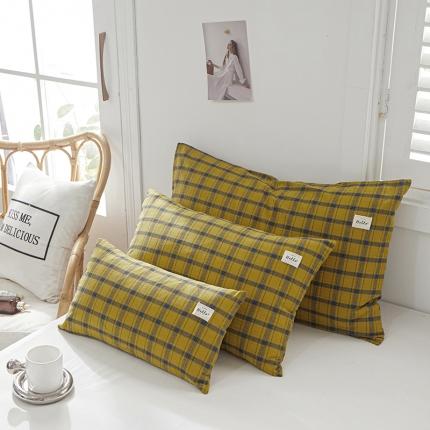 眠优居 全棉色织水洗棉日系枕套【口袋枕】 谜语-黄 (日系枕)