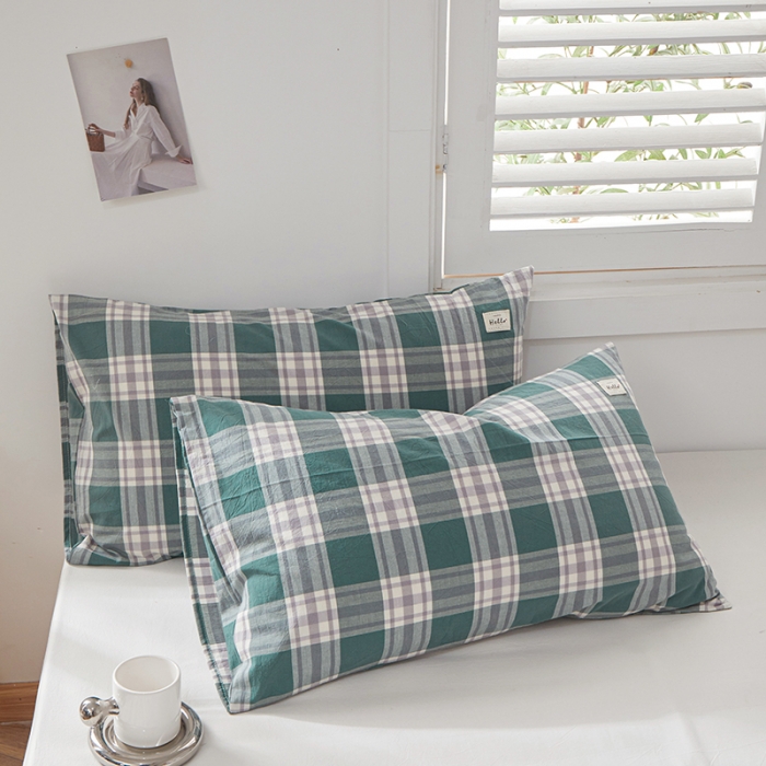 91家纺网 家纺一手货源 找家纺 眠优居 全棉色织水洗棉日系枕套【口袋枕】 米亚 (日系枕)