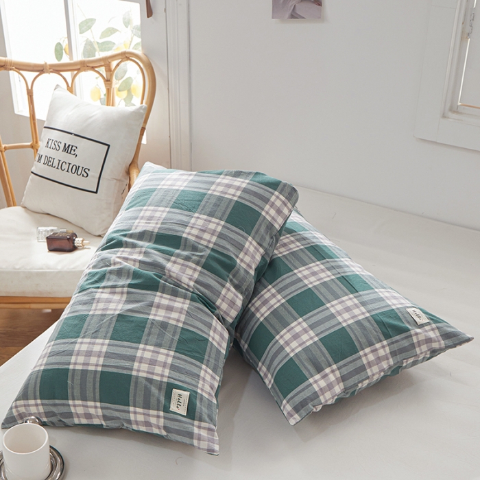 91家纺网 家纺一手货源 找家纺 眠优居 全棉色织水洗棉日系枕套【口袋枕】 米亚 (日系枕)