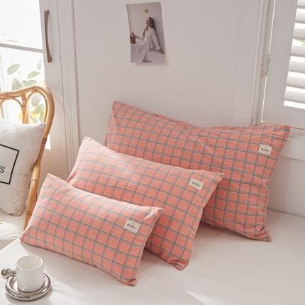 眠优居 全棉色织水洗棉日系枕套【口袋枕】 七月-红 (日系枕)