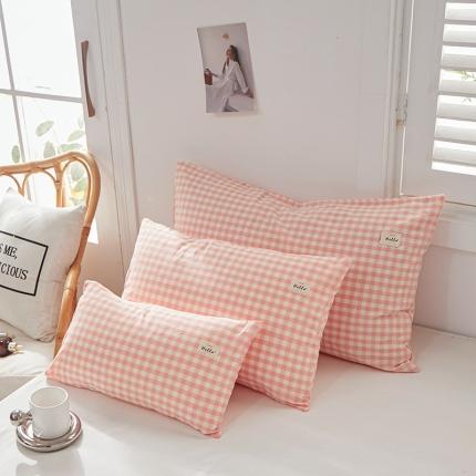 眠优居 全棉色织水洗棉日系枕套【口袋枕】 玉小格 (日系枕)