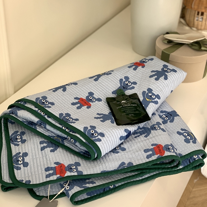 91家纺网 家纺一手货源 找家纺 汇庭 2023新款卡通印花单品床盖系列-实拍 姜饼人兰