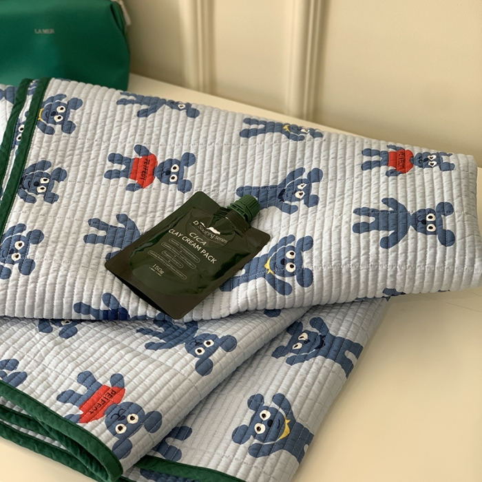 91家纺网 家纺一手货源 找家纺 汇庭 2023新款卡通印花单品床盖系列-实拍 姜饼人兰