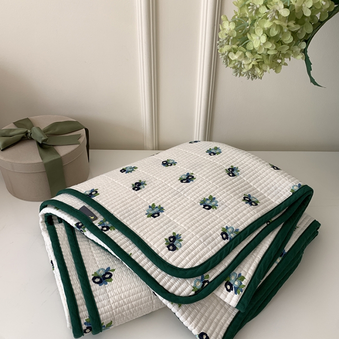 91家纺网 家纺一手货源 找家纺 汇庭 2023新款卡通印花单品床盖系列-实拍 蓝莓花