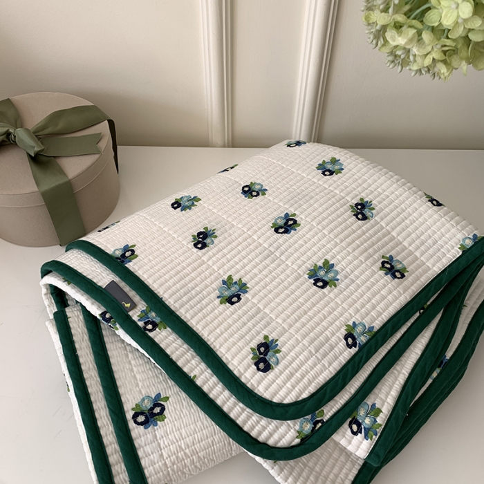 91家纺网 家纺一手货源 找家纺 汇庭 2023新款卡通印花单品床盖系列-实拍 蓝莓花