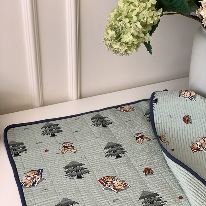 91家纺网 家纺一手货源 找家纺 汇庭 2023新款卡通印花单品床盖系列-实拍 沙滩熊