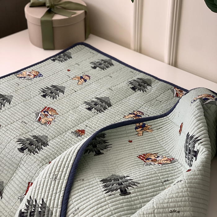 91家纺网 家纺一手货源 找家纺 汇庭 2023新款卡通印花单品床盖系列-实拍 沙滩熊