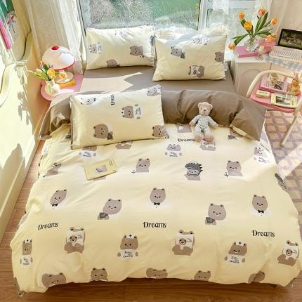 91家纺网 家纺一手货源 找家纺 瑞莱 2023春夏新款全棉印花四件套-卡通系列 （第二批）波比熊