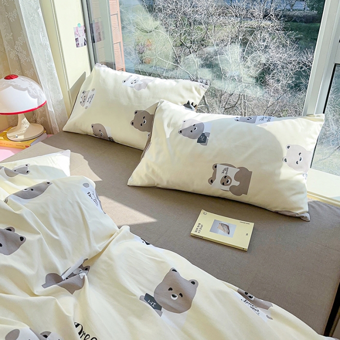 91家纺网 家纺一手货源 找家纺 瑞莱 2023春夏新款全棉印花四件套-卡通系列 （第二批）波比熊