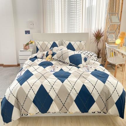 91家纺网 家纺一手货源 找家纺 瑞莱 2023春夏新款全棉印花四件套-卡通系列（第二批） 英伦熊