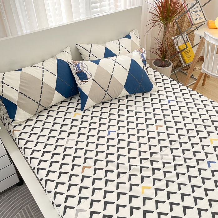 91家纺网 家纺一手货源 找家纺 瑞莱 2023春夏新款全棉印花四件套-卡通系列（第二批） 英伦熊