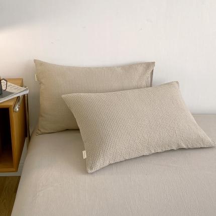 91家纺网 家纺一手货源 找家纺 （总）春皖 2023新款华夫格水洗棉单品枕套系列