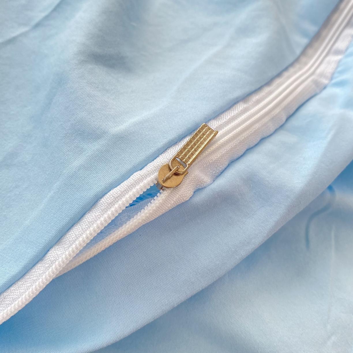 91家纺网 家纺一手货源 找家纺 韩约 2023新款 韩约泡泡纱仙叶系列四件套 千叶花边款（天空兰）