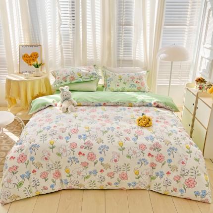 乐童 2024网红直播爆款吊边＋一字绣工艺款四件套（五）花花兔