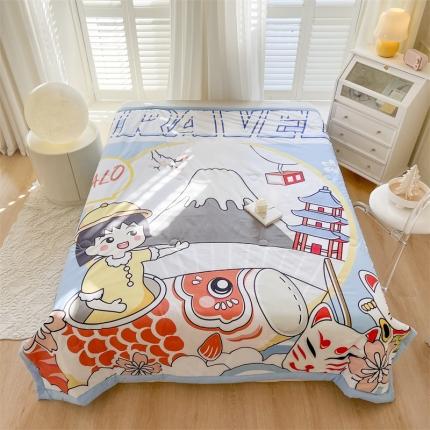 91家纺网 家纺一手货源 找家纺 璞素 2023新款 卡通夏被 手包款 京都之旅