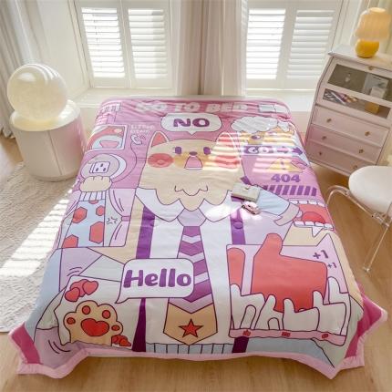 91家纺网 家纺一手货源 找家纺 璞素 2023新款 卡通夏被 手包款 网络生活粉