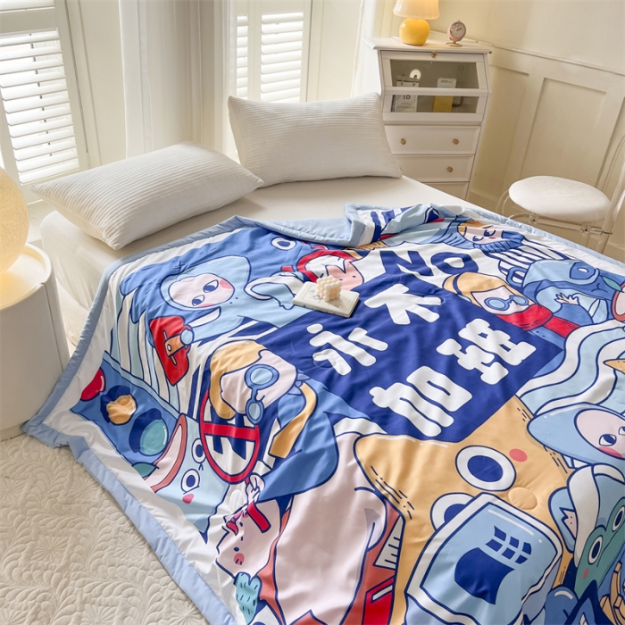 91家纺网 家纺一手货源 找家纺 璞素 2023新款 卡通夏被 手包款 永不加班