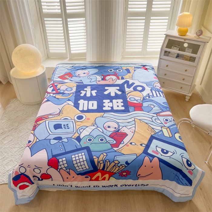 91家纺网 家纺一手货源 找家纺 璞素 2023新款 卡通夏被 手包款 永不加班