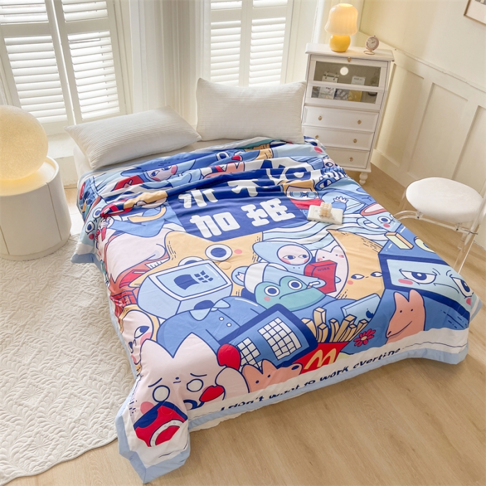 91家纺网 家纺一手货源 找家纺 璞素 2023新款 卡通夏被 手包款 永不加班