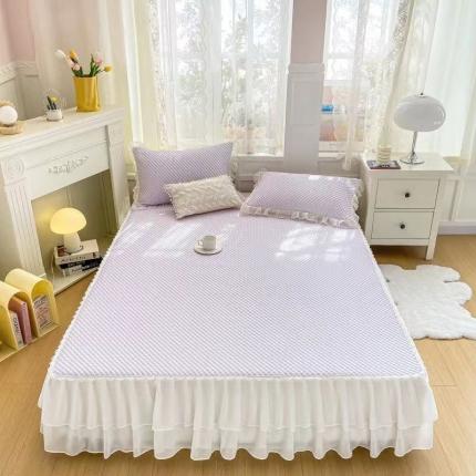 91家纺网 家纺一手货源 找家纺 （总）米莱 2023新款冰豆豆双层花边凉席款