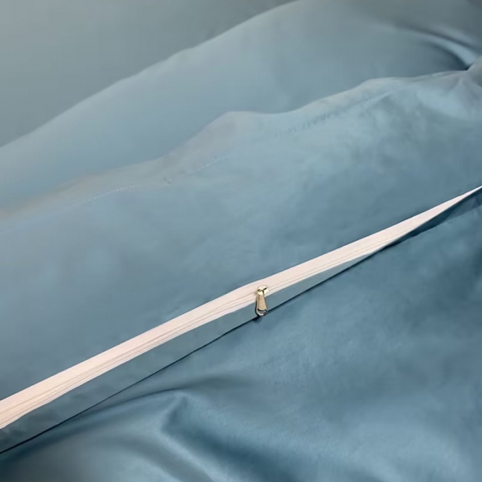 91家纺网 家纺一手货源 找家纺 U品汇2023款120支s长绒棉宽边刺绣花纯棉全棉四件套玛格丽特宝石蓝