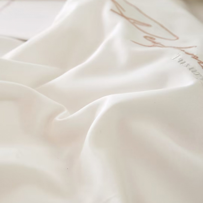 91家纺网 家纺一手货源 找家纺 U品汇2023款新品120支s长绒棉宽边刺绣花全棉四件套玛格丽特绅士白