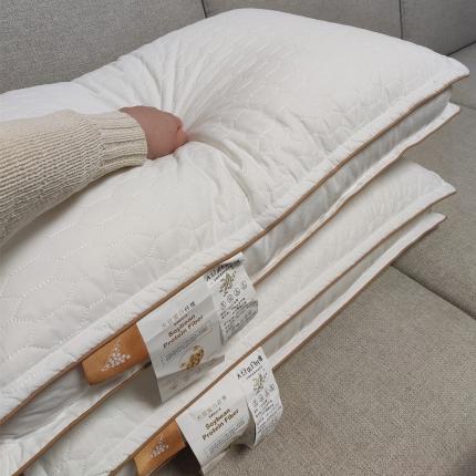 可可枕芯 2023新款全棉大豆蛋白纤维枕头双边立体羽丝绒枕安睡单人枕