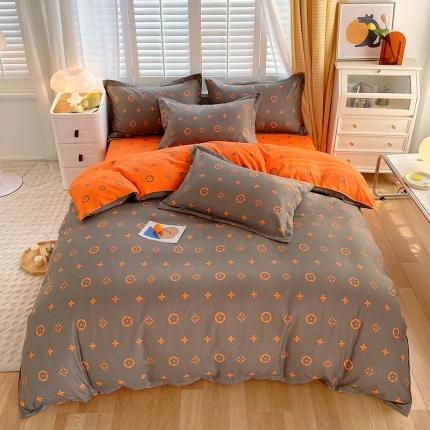 91家纺网 家纺一手货源 找家纺 （总）好亿来 2025新款植物羊绒加厚斜纹磨毛四件套