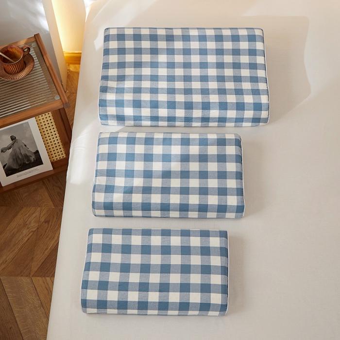 91家纺网 家纺一手货源 找家纺 2023全棉色织水洗棉乳胶枕套单人枕套学生宿舍枕套