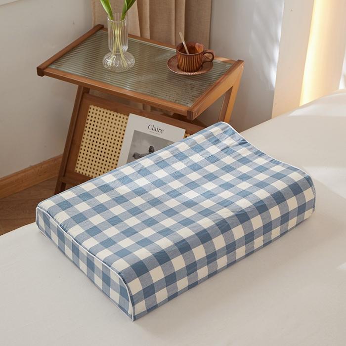 91家纺网 家纺一手货源 找家纺 2023全棉色织水洗棉乳胶枕套单人枕套学生宿舍枕套