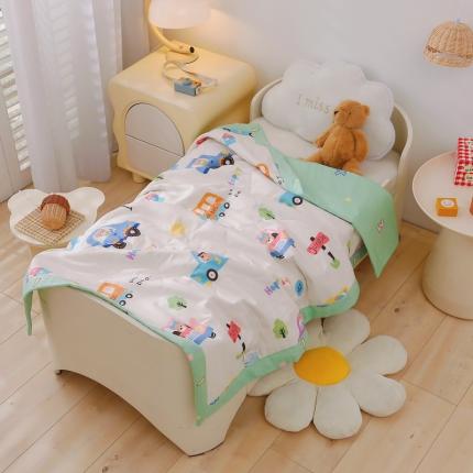 91家纺网 家纺一手货源 找家纺 芭伯妮  2025新款40支全棉新疆棉花幼儿园儿童夏被 宝宝巴士-米