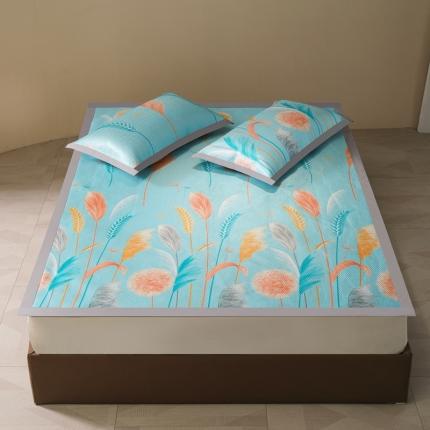 91家纺网 家纺一手货源 找家纺 爱上家居 2023新款冰藤席凉席冰丝席子 仲夏花开