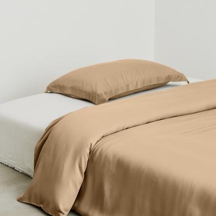 91家纺网 家纺一手货源 找家纺 8小时 2023新款60s兰精天丝纯色单品被套 卡其