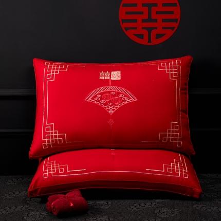 91家纺网 家纺一手货源 找家纺 全棉婚庆枕羽丝枕枕头枕芯保健枕-喜嫁 喜嫁