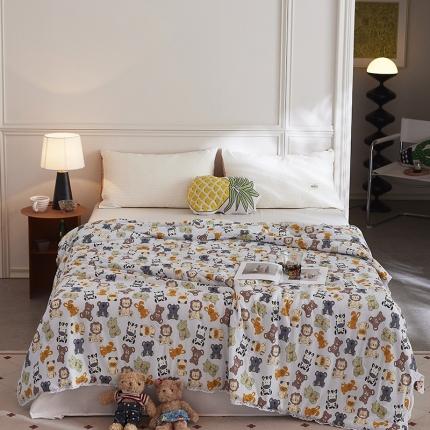 91家纺网 家纺一手货源 找家纺 帕拉美拉 2025新款直播供货针织棉印花夏被动物乐园