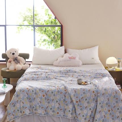 91家纺网 家纺一手货源 找家纺 帕拉美拉 2025新款直播供货针织棉印花夏被花开篱落