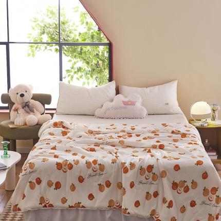 91家纺网 家纺一手货源 找家纺 帕拉美拉 2025新款直播供货针织棉印花夏被梅子黄时