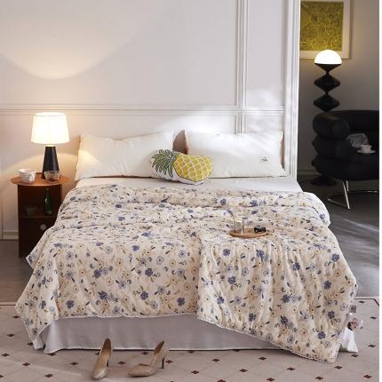 91家纺网 家纺一手货源 找家纺 帕拉美拉 2025新款直播供货针织棉印花夏被陌上花开